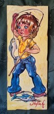 Idylle Falconi AKA Jolylle Vintage FISHER BOY '60 Wide Eyes Vintage Kitsch Art