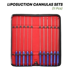 11 Pcs Liposuction Cannulas Fixed Handle Fat Transfer Cosmetic Surgery Kit Set