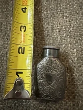 Antique Victorian Silverplate Vinaigrette Scent Bottle w Grate c1900