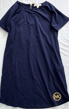 MICHAEL KORS Womens T-Shirt Dress Size Medium Navy Blue Cotton Blend