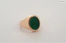 Natural Green Emerald Ring Sterling Silver Ring For Men Gift Valentine Day Ring