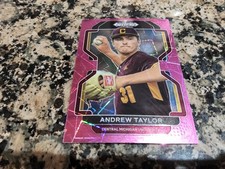 2022 Prizm Draft Picks Andrew Taylor Neon Pink Velocity Prizm #PDP80 - Astros
