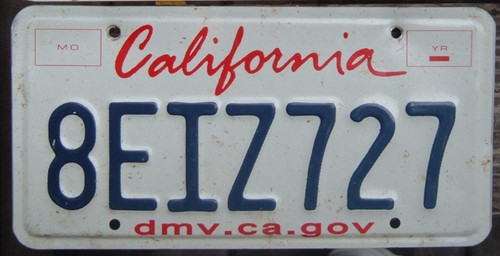  CALIFORNIA Lipstick style License Plate Nice condition Your choice FREE US Ship