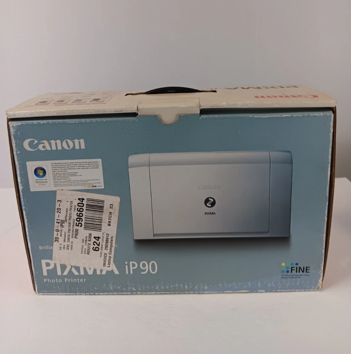 Imprimante Mobile Canon PIXMA IP90v – Avec Câbles Et Sacoche (non Testée)