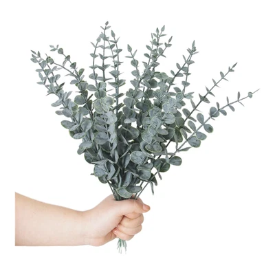 Bouquet d'eucalyptus artificiel vert mousse 38 cm pour décoration intérieure e - Photo 1/4