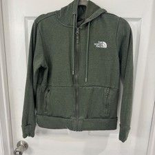 The North Face Womens Green Full Zip Fleece Lined Hoodie Jacket Size S