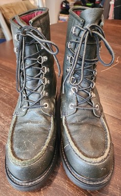 Vintage Cabela s Moc Toe Hunting Boots Green Men's Size 9.5D Thinsulate Gore Tex