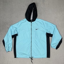 Vintage Y2K Nike Track Jacket Mens S Blue Full Zip Colorblock Windbreaker 90s