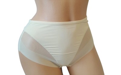 Damen Spitzen Slip Hohe Taille Unterhose Satin Frauen Slips mit Spitze