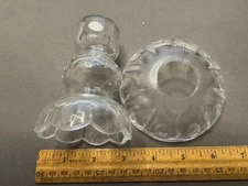 2 AUSTRIA CRYSTAL CHANDALIER CRYSTAL SPACER  AND BOBECHE  ANTIQUE