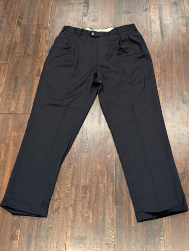 Tommy Hilfiger, Vintage Tommy Hilfiger Dress Pants Mens 36x32 Navy Pleated Cuffed Classic