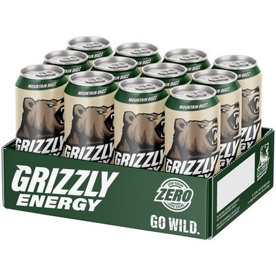 Grizzly Zero Sugar Mountain Buzz Energy Drink 12 x 16 fl oz LIMITED EDITION!