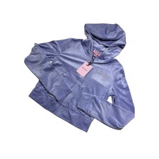 Juicy Couture Velour Zip Up Hoodie Lavender Purple Rhinestone Logo NWT Small