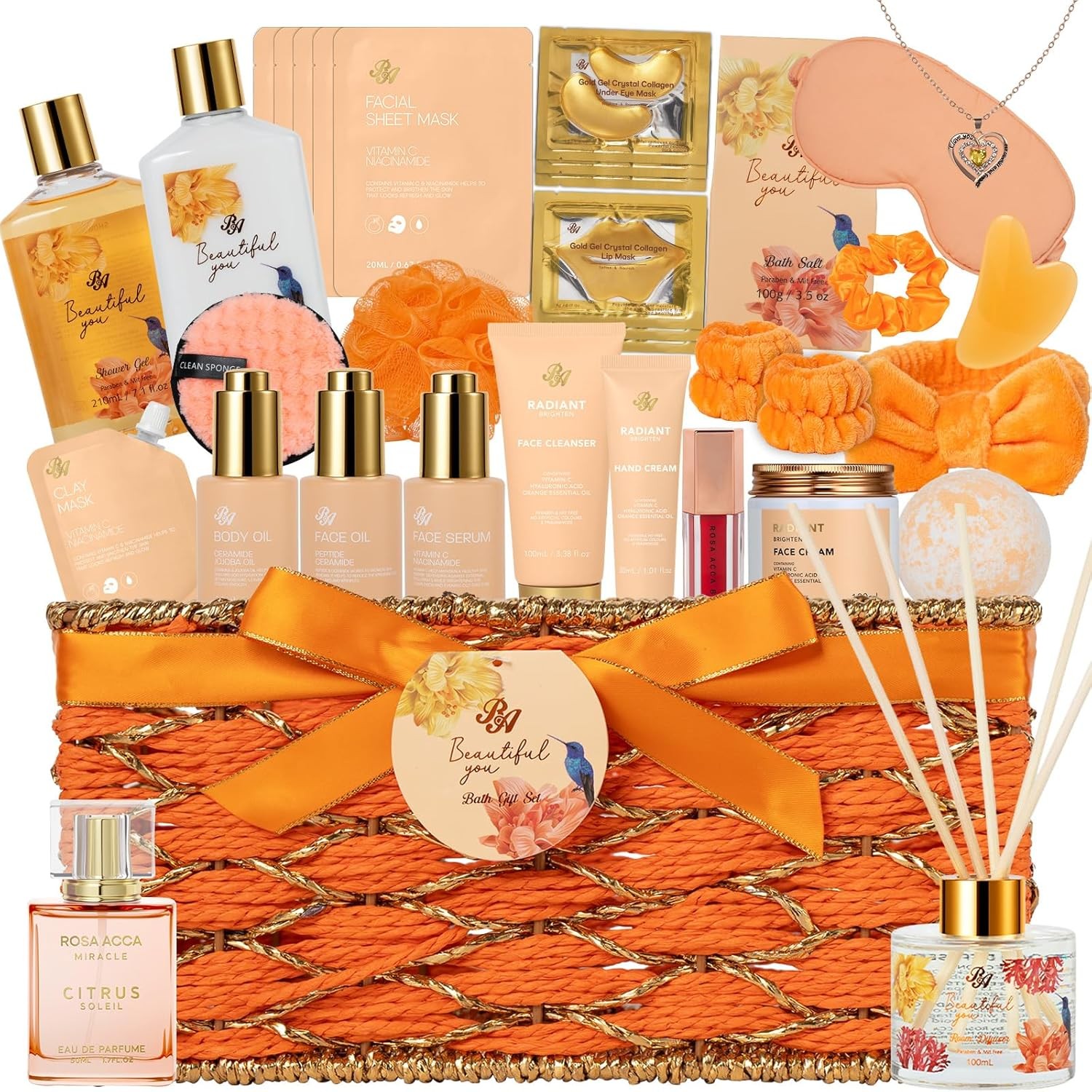 Christmas Gifts for Women, 35 Pcs Spa Gift Basket, Face Skin Care Set, Bath...