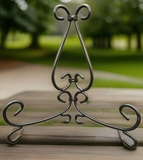 Tabletop Display Easel Plate Art Picture Holder Stand 9 Tall Beautiful Scroll