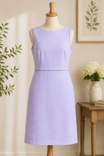 Ann Taylor LOFT Lavender Linen Blend Sheath Dress Sleeveless Women’s 10 NWT