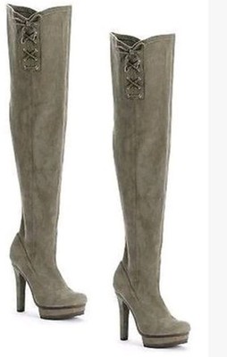  Jennifer Lopez (faux) Suede Over Knee Lisette Tall Boots Grey Size 8M New NIB