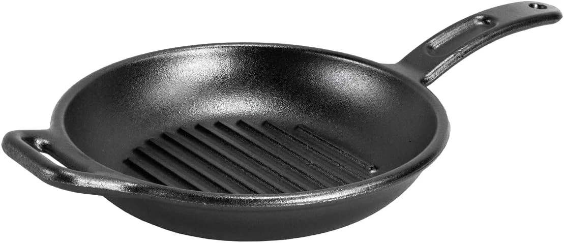 Lodge BOLD 10 Inch Seasoned Cast Iron Grill Pan; Design-Forward Cookware Black