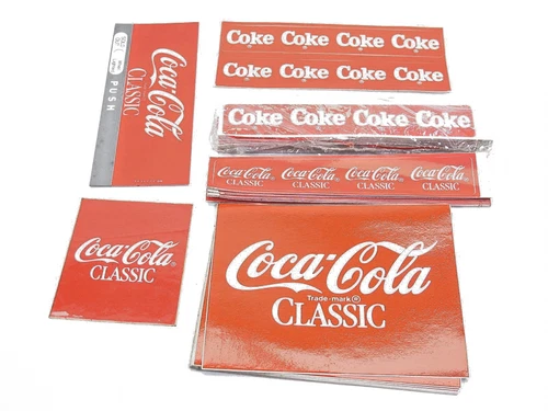 Vintage Coca-Cola Vinyl Advert / Vending Machine Decals LOT