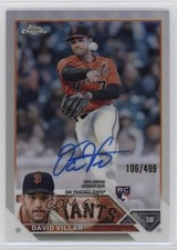 2023 Topps Chrome Rookie Auto Refractor 106/499 David Villar #RA-DV Auto sl3