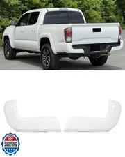 SAIQINGSP Super White Rear Bumper End Caps W/Sensor Hole For Toyota Tacoma 20