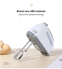 Mini 7-speed Electric Egg Beater White Handheld Household Automatic Mixer