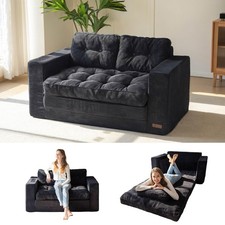 Convertible Sofa Bed, Pull Out Loveseat Sleeper Sofa, 2 in 1 Folding Couch Be...
