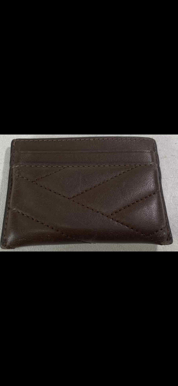 Tory Burch Women's Brown Leather Card Holder Wallet Gold Logo thumbnail 6