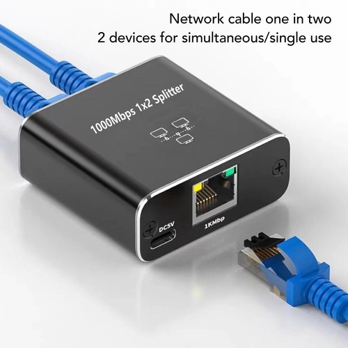 1000Mbps Ethernet Kabel Splitter 1 Zu 2 Kompatibel Mit Cat5 Cat5E Cat6 Cat7 KUI - Photo 3/24