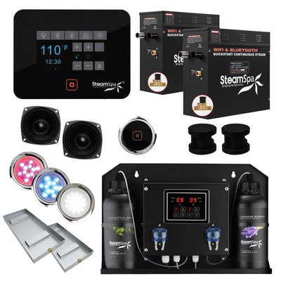 SteamSpa BKT1500-ADP Black Series WiFi and Bluetooth Double 7.5KW - Black