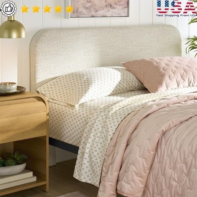 Adjustable Boucle Headboard Full Queen Bed Frame Upholstered Easy Install New