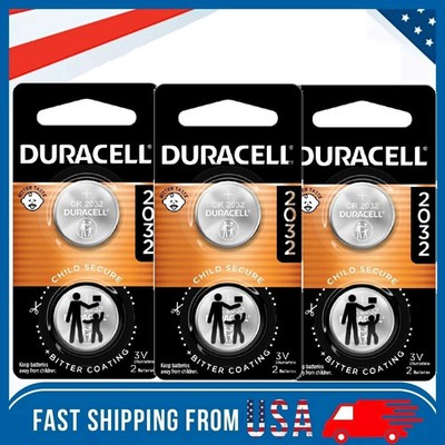Duracell 2032 CR2032 DL2032 CR Lithium Button Cell Battery 6 Pack Exp. Jan 2034