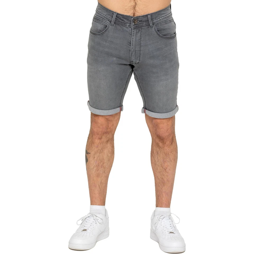 Enzo Mens Denim Shorts Cotton Casual Stretch Slim Fit Summer Half Pants - Image 3 of 4