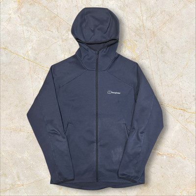 Mens Grey/Blue Berghaus Full Zip Fleece Hoodie Size Medium (M