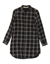 ZARA Womens Shirt Dress UK 10 Small Black Check Cotton TW02