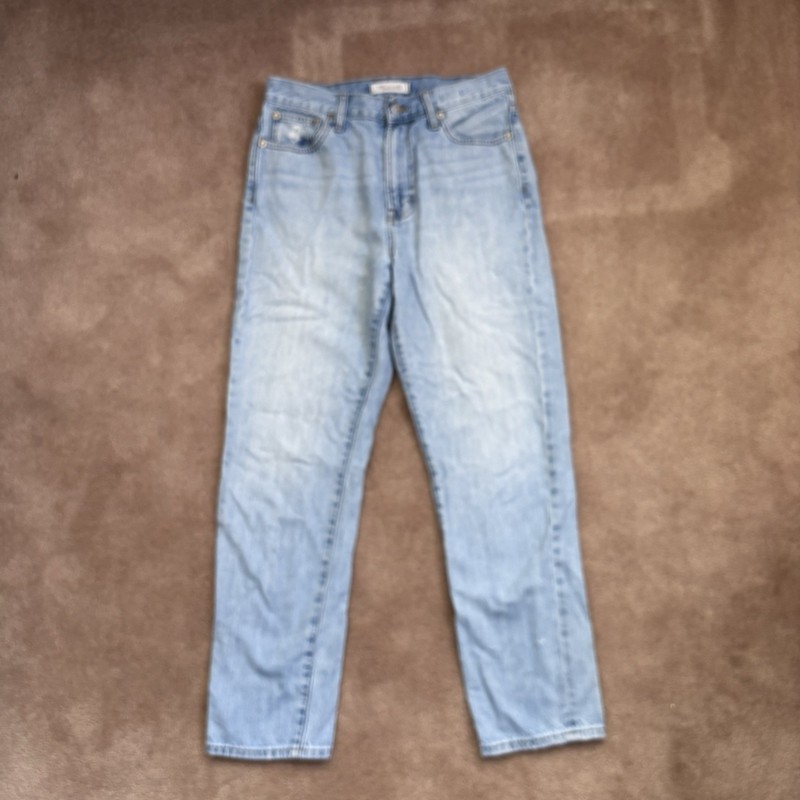 Madewell Jeans Womens 27 Blue Perfect Vintage Straight High Rise Denim Stain