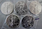 2014 Walking Liberty Eagles 1 oz Fine Silver Dollar Coins  Lot of 5