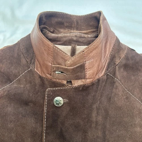 GIMO'S MENSWEAR Suede XL Jacket Brown Leather Utility Safari Field Blazer Italy image 7