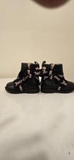 Juicy Couture Lil Anaheim Boots Size 5 Toddler girls Black Pink Bow Ribbon NWB