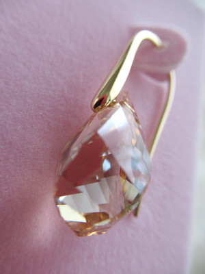 100% Original Swarovski Ohrringe Perlm.gelb/Diamant L/B 3cm/1,3cm Rohdiniert=NEU