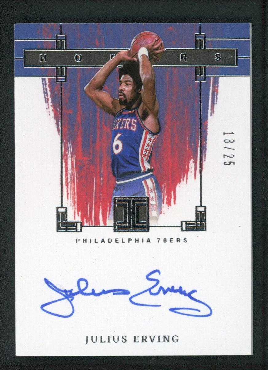Panini Julius Erving Basketball Autographed Sports Trading Cards