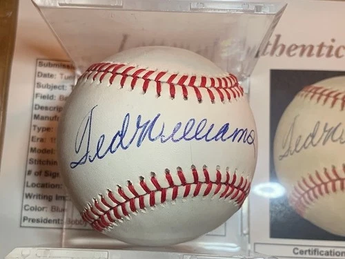 TED WILLIAMS signed Rawlings OAL baseball JSA COA RED SOX Full LOA Beauty