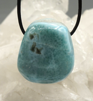 Anhänger LARIMAR Atlantisstein Edelstein-Anhänger XL Trommelstein gebohrt e1
