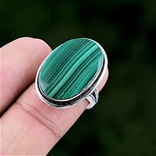 Malachite Ring 925 Sterling Silver Ring Handmade Gemstone Ring Engagement Ring