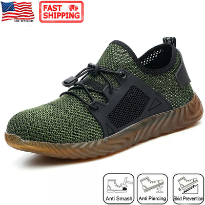 #ad Mens Mesh Safety Shoes Work Steel Toe Boots Indestructible Lightweight Sneakers $18.99