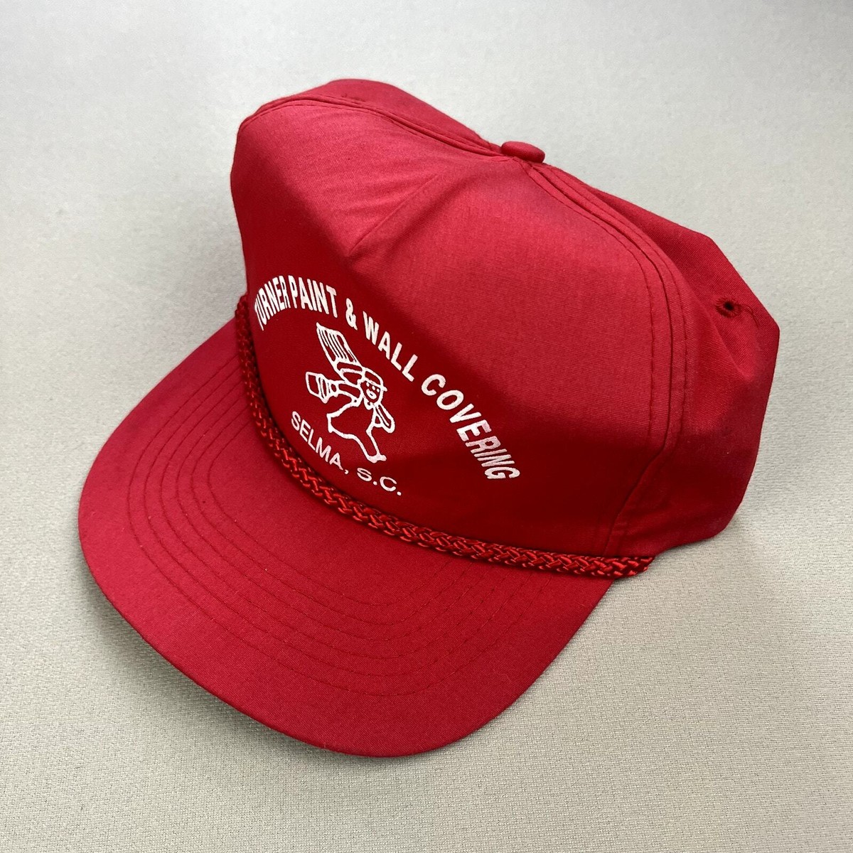 Vintage Painter Hat Cap Snapback Red Turner Paint Construction