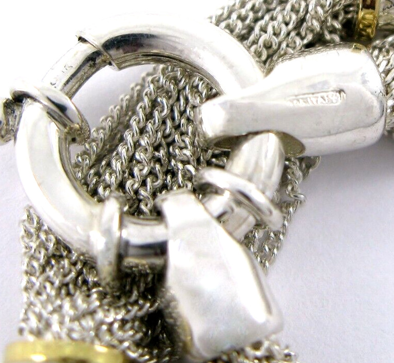 Solid Sterling Silver 925 Multi Chain Station 7.2… - image 10