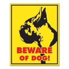 Boxer Beware of Dog Sign Car Vinyl Sticker - SELECT SIZE