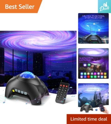 Upgraded Enhanced Jet Black Aurora Projector - Light Effects - Remote Control