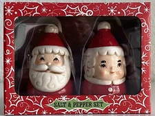 Santa And Mrs Claus Shakers 3" Salt Pepper Winter Christmas Johanna Parker NEW